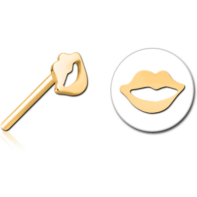 GOLD PVD COATED SURGICAL STEEL THREADLESS ATTACHMENT - LIPS