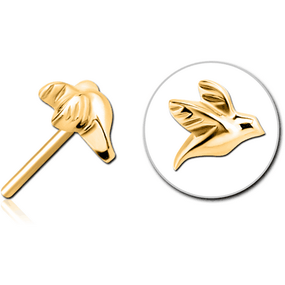 GOLD PVD COATED SURGICAL STEEL THREADLESS ATTACHMENT - BIRD