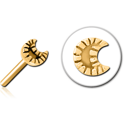 GOLD PVD COATED SURGICAL STEEL THREADLESS ATTACHMENT - CRESCENT