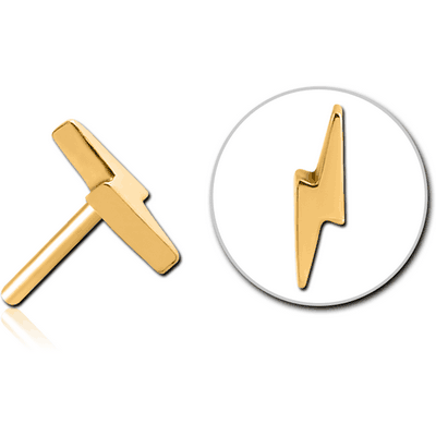 GOLD PVD COATED SURGICAL STEEL THREADLESS ATTACHMENT - LIGHTNING