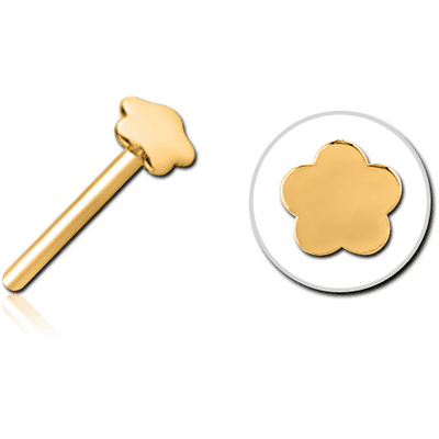 GOLD PVD COATED SURGICAL STEEL THREADLESS ATTACHMENT - FLOWER