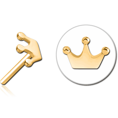 GOLD PVD COATED SURGICAL STEEL THREADLESS ATTACHMENT - CROWN