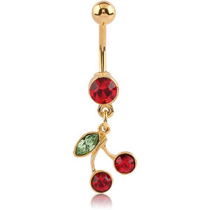 GOLD PVD COATED JEWELLED FASHION NAVEL BANANA