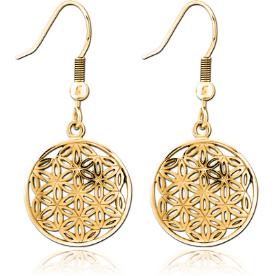 GOLD PVD COATED SURGICAL STEEL EARRINGS PAIR - FILIGREE