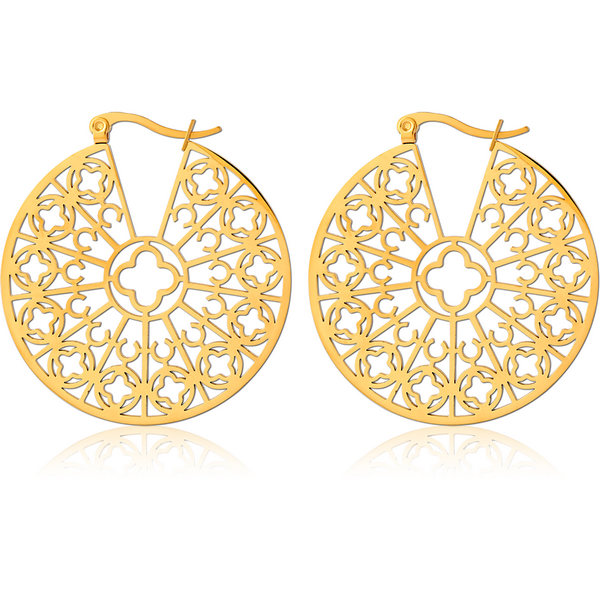 GOLD PVD COATED SURGICAL STEEL HOOP EARRINGS