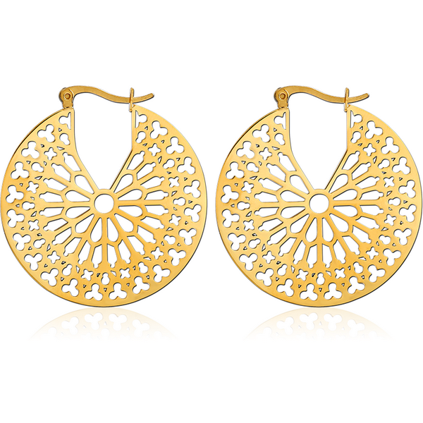 GOLD PVD COATED SURGICAL STEEL HOOP EARRINGS