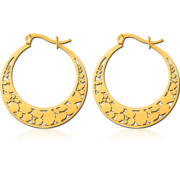 GOLD PVD COATED SURGICAL STEEL HOOP EARRINGS