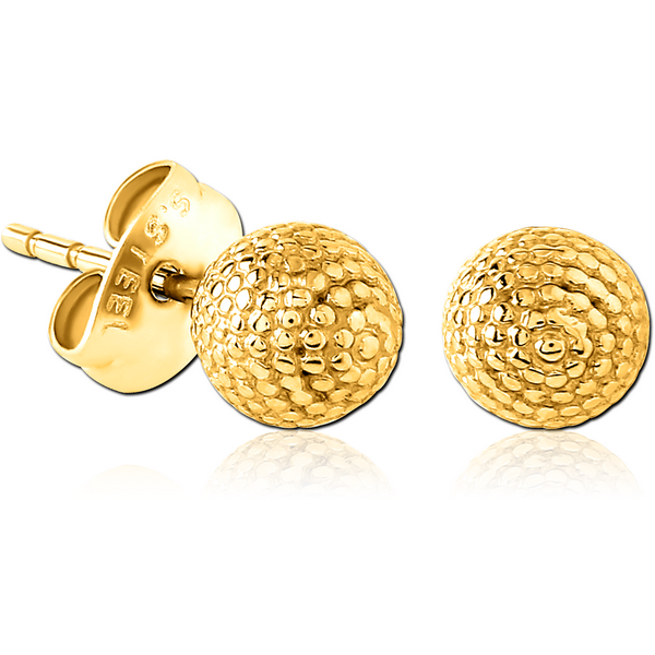 GOLD PVD COATED SURGICAL STEEL EAR STUDS