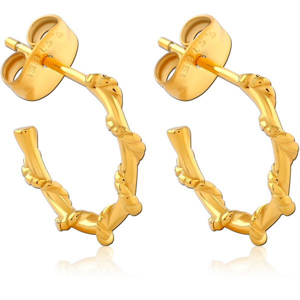 GOLD PVD COATED SURGICAL STEEL EAR STUDS PAIR