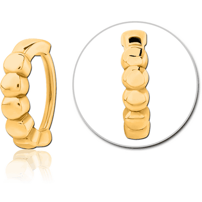 GOLD PVD COATED SURGICAL STEEL LIP CLCKER RING