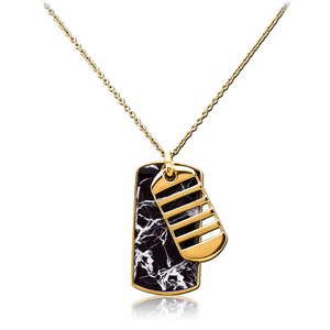 GOLD PVD COATED SURGICAL STEEL NECKLACE WITH PENDANT