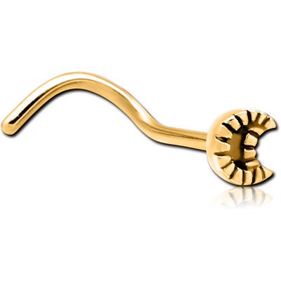 GOLD PVD COATED SURGICAL STEEL CURVED NOSE STUD