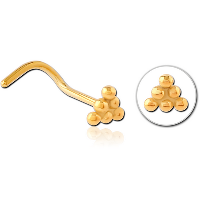 GOLD PVD COATED SURGICAL STEEL CURVED NOSE STUD