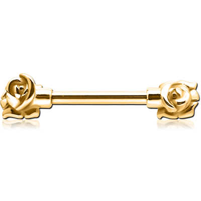 GOLD PVD COATED SURGICAL STEEL NIPPLE BAR