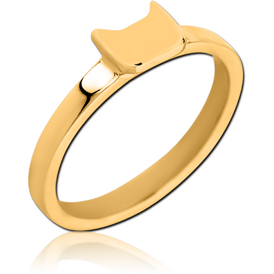 GOLD PVD COATED SURGICAL STEEL RING - CAT