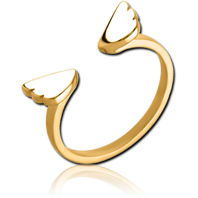 GOLD PVD COATED SURGICAL STEEL OPEN WINGS RING