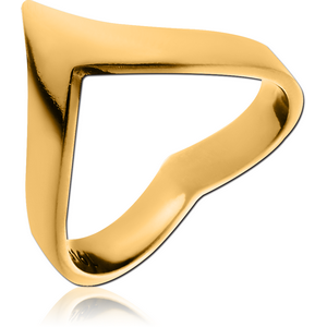 GOLD PVD COATED SURGICAL STEEL RING - HEART