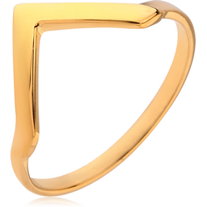 GOLD PVD COATED SURGICAL STEEL RING - V