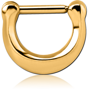 GOLD PVD COATED SURGICAL STEEL HINGED SEPTUM CLICKER