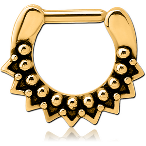 GOLD PVD COATED SURGICAL STEEL SEPTUM CLICKER