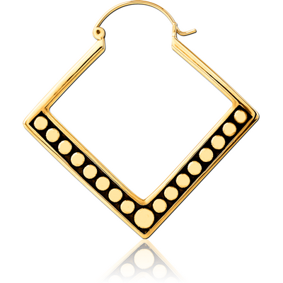 GOLD PVD COATED SURGICAL STEEL HOOP EARRING FOR TUNNEL