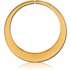 GOLD PVD COATED SURGICAL STEEL HOOP EARRINGS FOR TUNNEL - ROUND