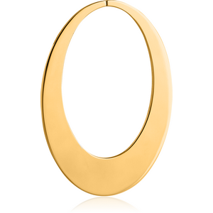 GOLD PVD COATED SURGICAL STEEL HOOP EARRINGS FOR TUNNEL - ELIPTIC