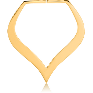 GOLD PVD COATED SURGICAL STEEL HOOP EARRINGS FOR TUNNEL - SPADE