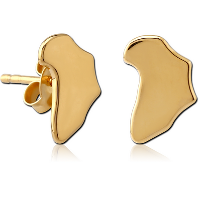 STERLING SILVER 925 GOLD PLATED EAR STUDS PAIR