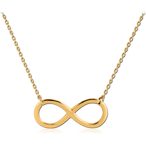 STERLING SILVER 925 GOLD PVD COATED NECKLACE WITH PENDANT - INFINITY