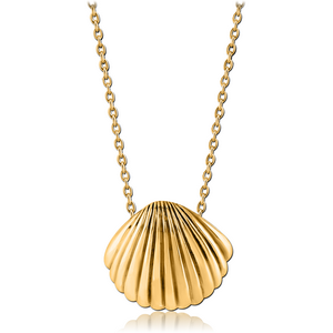 STERLING SILVER 925 GOLD PVD COATED NECKLACE WITH PENDANT- SEA SHELL