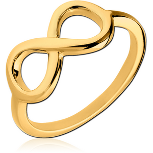 STERLING SILVER 925 GOLD PVD COATED RING - INFINITY