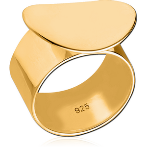 STERLING SILVER 925 GOLD PVD COATED RING - PLATE