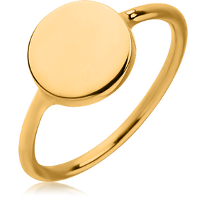 STERLING SILVER 925 GOLD PVD COATED RING - CIRCLE