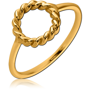 STERLING SILVER 925 GOLD PVD COATED RING - CIRCLE