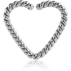 SURGICAL STEEL OPEN HEART SEAMLESS RING