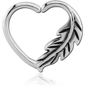 SURGICAL STEEL OPEN HEART SEAMLESS RING