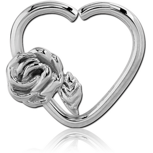 SURGICAL STEEL OPEN HEART SEAMLESS RING