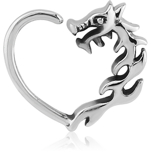 SURGICAL STEEL OPEN HEART SEAMLESS RING