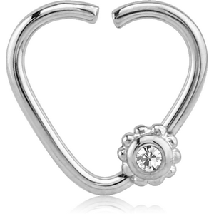 SURGICAL STEEL OPEN HEART SEAMLESS RING