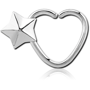 SURGICAL STEEL OPEN HEART SEAMLESS RING