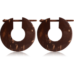 ORGANIC COCONUT SHELL TRIBAL EARRINGS PAIR