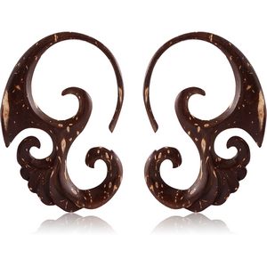 ORGANIC COCONUT SHELL CLAW EARRINGS PAIR