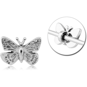 SURGICAL STEEL ADJUSTABLE SLIDING CHARM FOR INDUSTRIAL BARBELL - BUTTERFLY