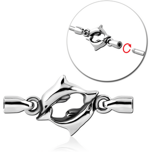 SURGICAL STEEL CHARM FOR INDUSTRIAL BARBELL - DOLPHIN