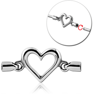 SURGICAL STEEL CHARM FOR INDUSTRIAL BARBELL - HEART