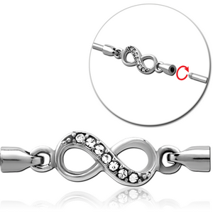 SURGICAL STEEL JEWELLED CHARM FOR INDUSTRIAL BARBELL - INFINITY