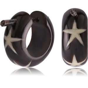 ORGANIC HORN PAINTED EARRINGS PAIR - STARS