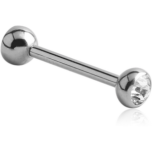 SURGICAL STEEL INTERNALLY THREADED DOUBLE JEWELLED BARBELL