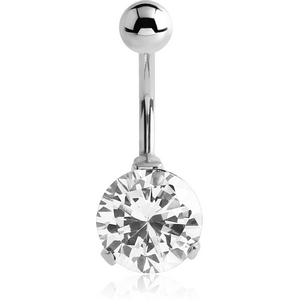 SURGICAL STEEL INTERNALLY THREADED JEWELLED NAVEL BANANA